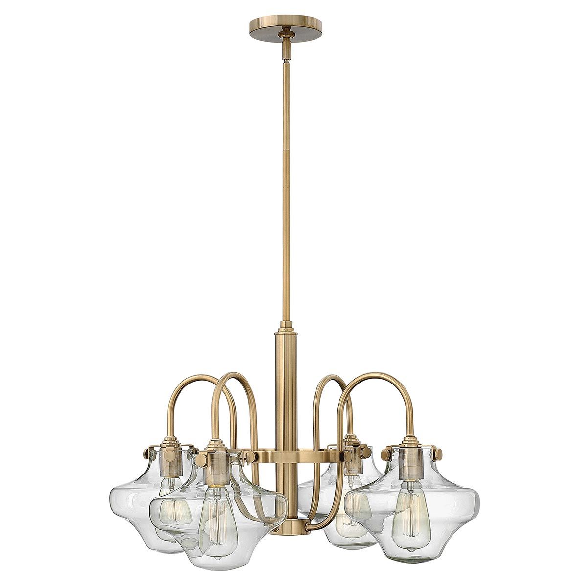 ELSTEAD-Congress 4 Light Clear Tiered Glass Chandelier